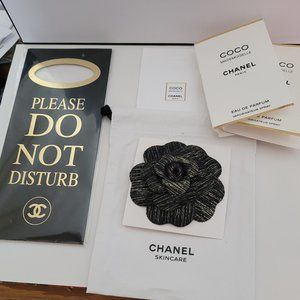 New Chanel black N gold Camellia + door hanger
